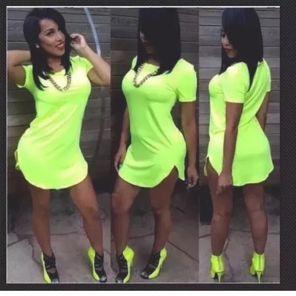Dresses & Skirts - Darling yellow green tunic mini dress